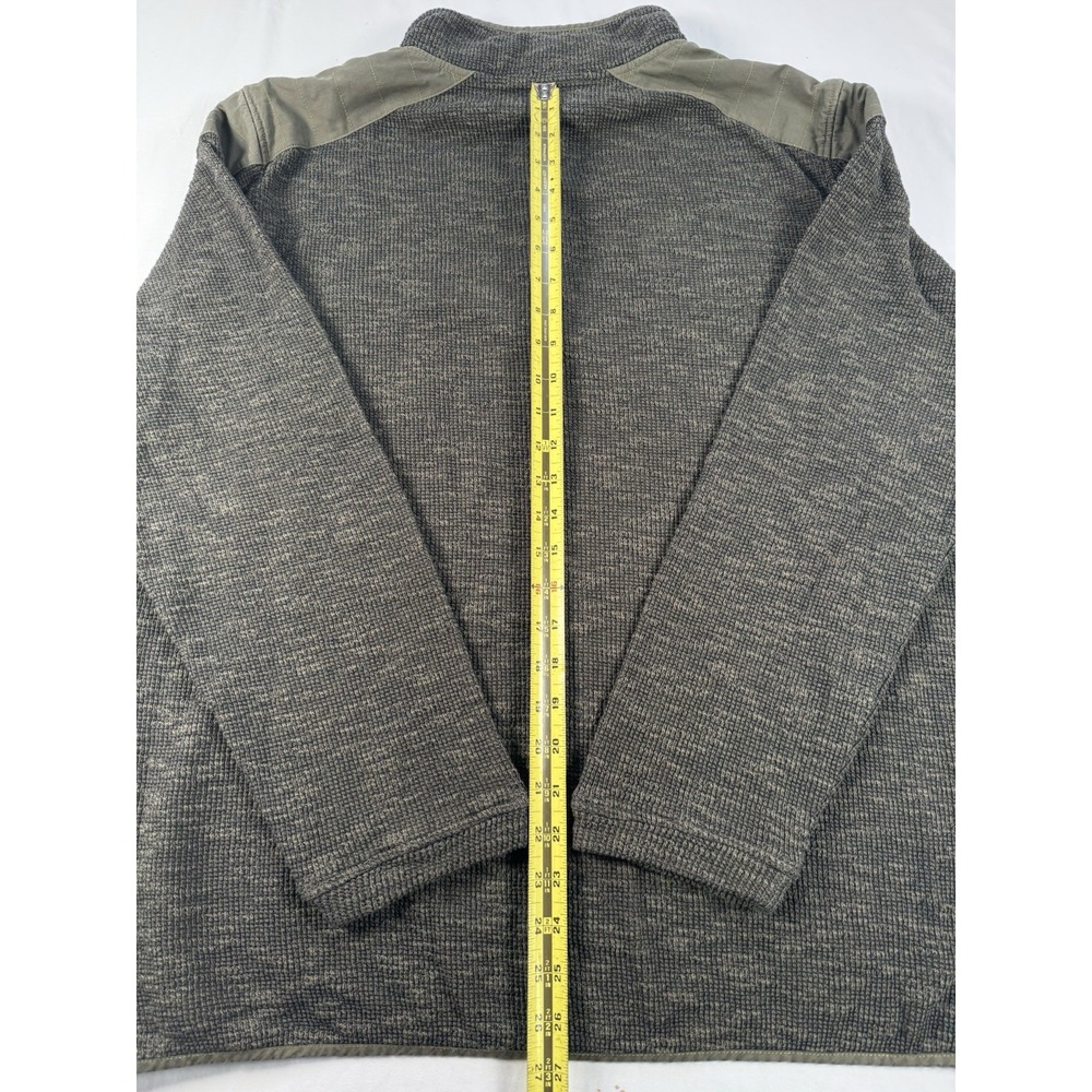 Carbon 2 Cobalt Lg 1/4 Zip Ribbed Knit Olive Pullover Padded Shoulder & Pocket - Picture 5 of 6